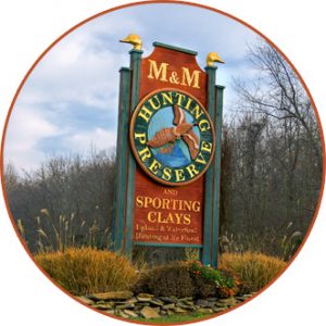 the entrance sign at M&M Hunting & Sporting Clays